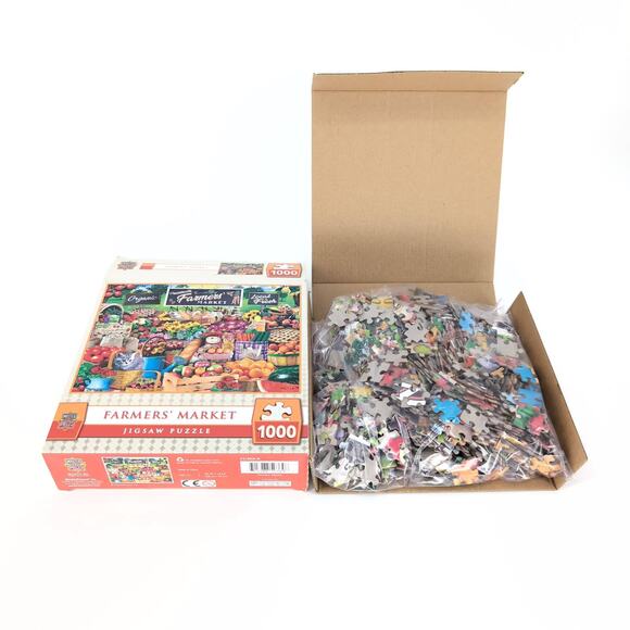 Master Pieces 1000 Piece "Farmers' Market" Jigsaw Puzzle - Good Used Condition - Picture 10 of 10